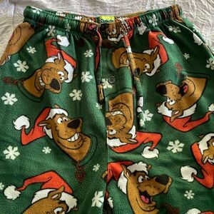 Scooby-Doo Christmas Holiday Lounge Pants Pajama Bottoms Green Size S